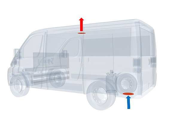 Van with forced ventilation