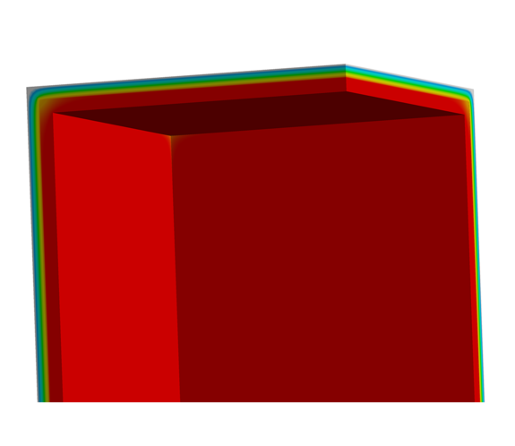Figure 1: Temperature distribution of a room corner with external insulation.