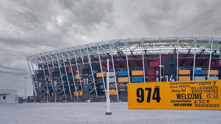 Merkle CAE Solutions Containerstadion Doha Fußball WM 2022 in Qatar 