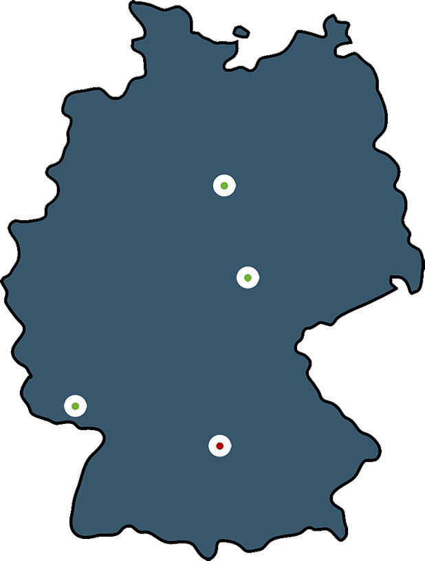 Merkle & Partner Deutschlandkarte mit Niederlassungen